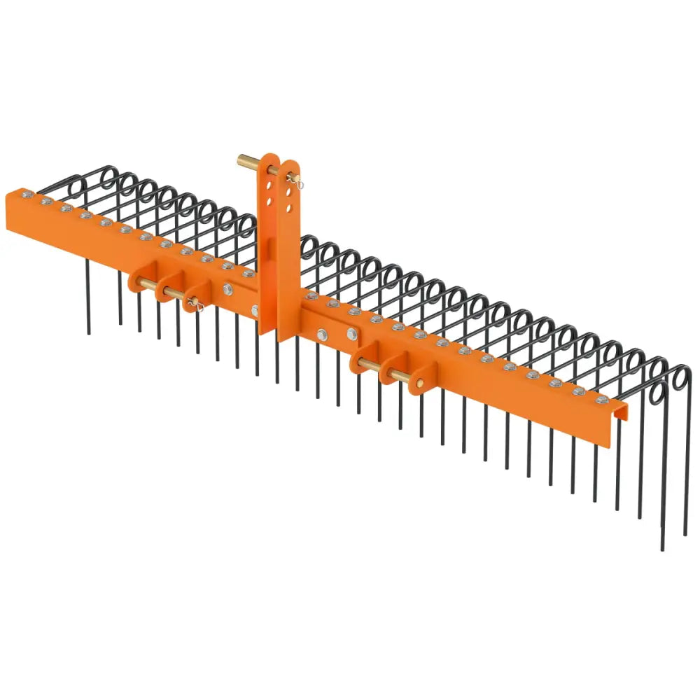 72’’ Pine Straw Rake with 30 Metal Coil Tines for Grass-Orange - Orange - Lawn Care Tools