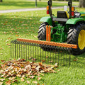 72’’ Pine Straw Rake with 30 Metal Coil Tines for Grass-Orange - Orange - Lawn Care Tools