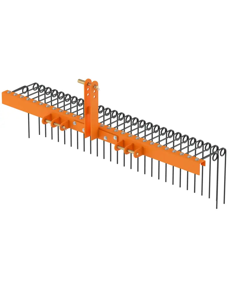 72’’ Pine Straw Rake with 30 Metal Coil Tines for Grass-Orange - Orange - Lawn Care Tools