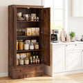 72 Inch Tall Kitchen Pantry Cabinet Farmhouse Wooden Cupboard with 2 Doors-Rustic Brown