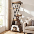 73 Inch Multi-level Cat Tree for Indoor Cats with Elevated Perch and Large Condo-Rustic Brown - Rustic Brown - Cat