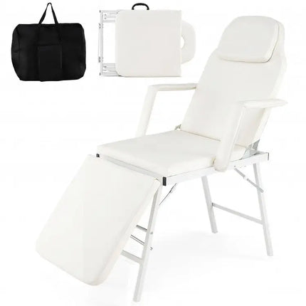 73 Inch Portable Tattoo Salon Facial Bed Massage Table - White - Spa & Salon