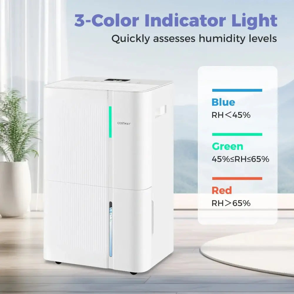 74/96 Pints Dehumidifier for Home 4500/5500 Sq. Ft Dehumidifier with 3 Modes-74 Pints Costway