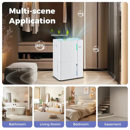 74/96 Pints Dehumidifier for Home 4500/5500 Sq. Ft Dehumidifier with 3 Modes-74 Pints Costway