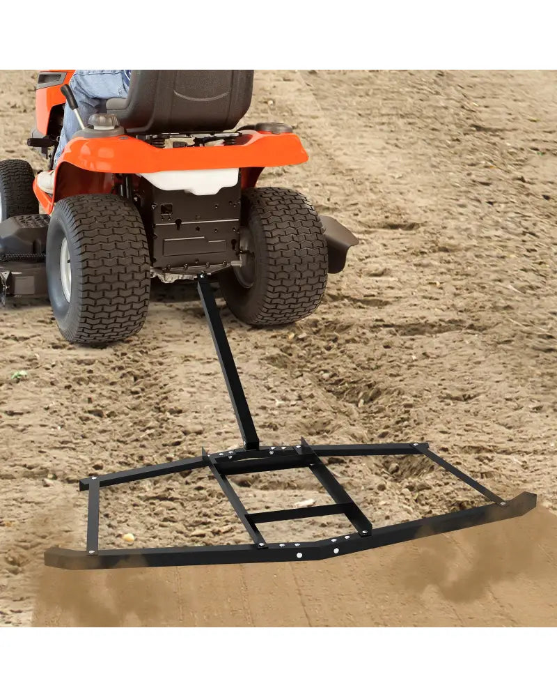 74 inch Wide Driveway Drag Tow Behind Landscape Leveling Rake with Reinforced Bars-Black - Black - Lawn Care Tools