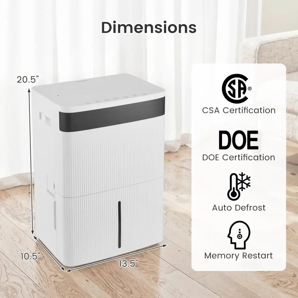 74 Pints Dehumidifier for Home 4500 Sq.Ft Dehumidifier-White - White - Dehumidifiers