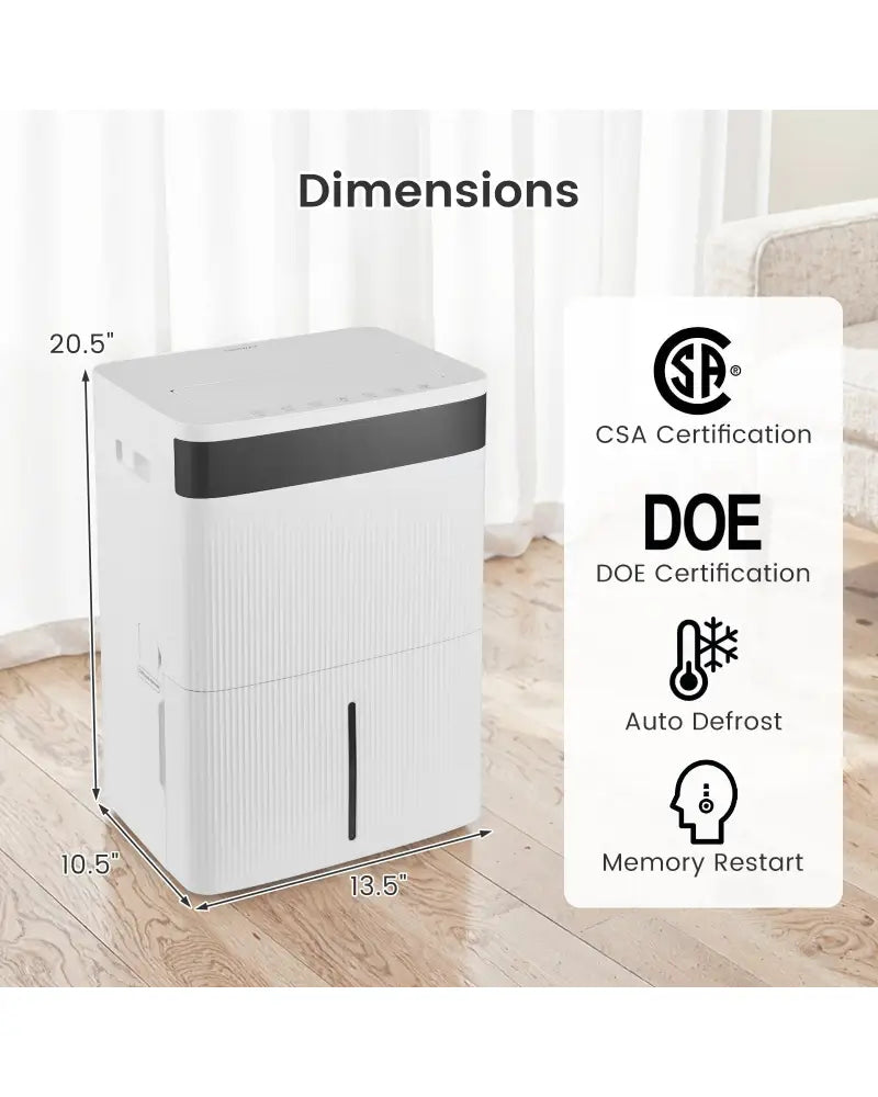 74 Pints Dehumidifier for Home 4500 Sq.Ft Dehumidifier-White - White - Dehumidifiers