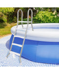 75.6’’ Above Ground Pool Ladder A-Frame Swimming Pool 4-Step Ladder for Up to 55’’ Pool Wall Height - Silver - Swimming