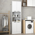 75 Inch Kitchen Pantry Cabinet Tall Cupboard with Doors and Shelves-White - White - Sideboards Cabinets & Buffets