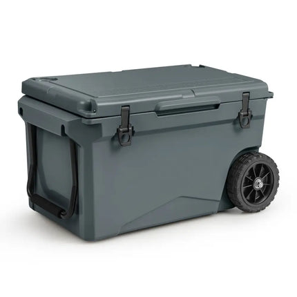 75 Quart Portable Cooler Rotomolded Ice Chest with Handles and Wheels-Gray - Gray - Coolers