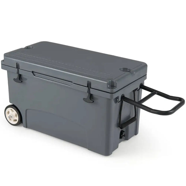 75 Quart Portable Hard Cooler with 6-Day Ice Retention and Wheels-Gray - Gray - Coolers