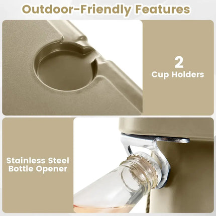 75 Quart Portable Hard Cooler with 6-Day Ice Retention and Wheels-Khaki - Khaki - Coolers