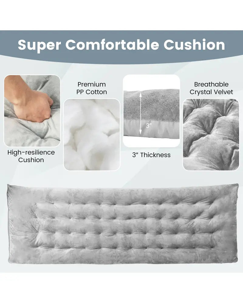 75 x 27.5 Inch Camping Cot Pads with Soft and Breathable Crystal Velvet-Gray - Gray - Air Mattresses & Sleeping Bags
