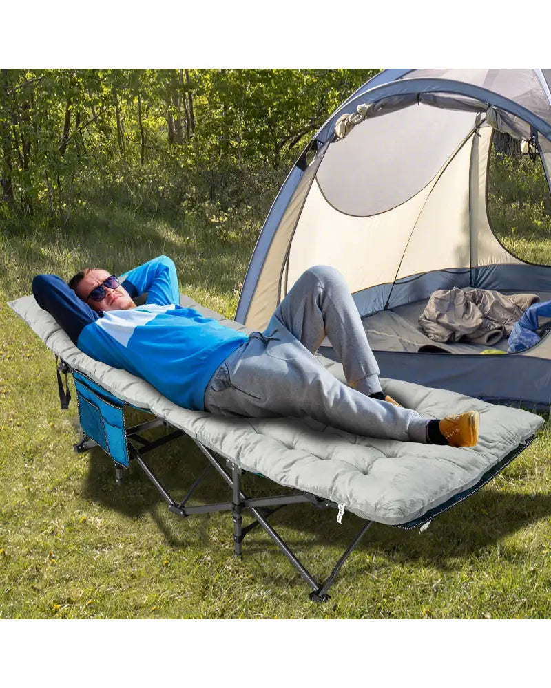 75 x 27.5 Inch Camping Cot Pads with Soft and Breathable Crystal Velvet-Gray - Gray - Air Mattresses & Sleeping Bags