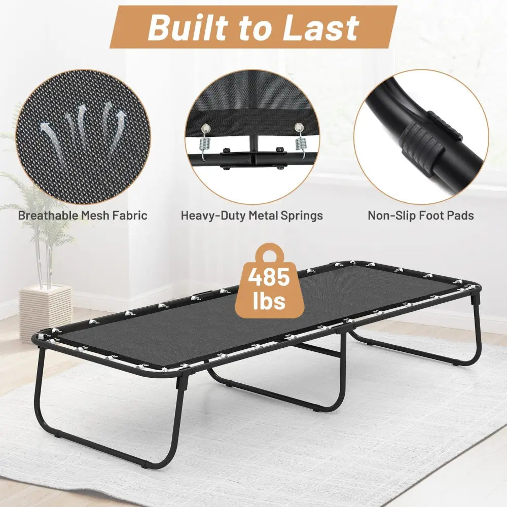 75 x 31 Inch Folding Bed with Mattress Cot Size with Memory Foam - White - Folding Beds