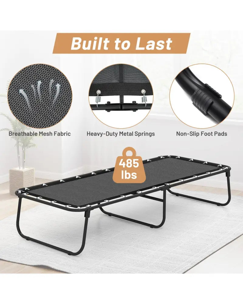 75 x 31 Inch Folding Bed with Mattress Cot Size with Memory Foam - White - Folding Beds