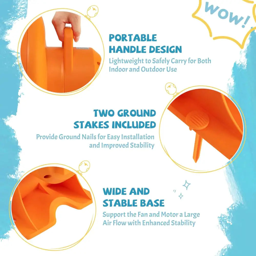 750W Air Blower (1.0HP) for Inflatables with 25 feet Wire and GFCI Plug - Orange - Air Blowers