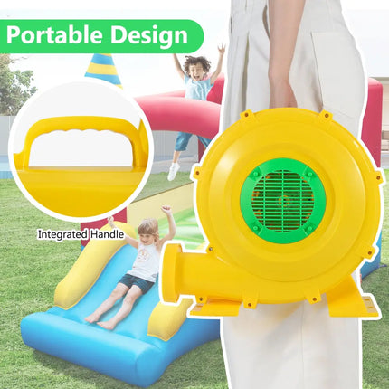780W Bounce House Blower 1 HP Portable Air Pump Fan with Handle and Ground Stakes - Air Blowers