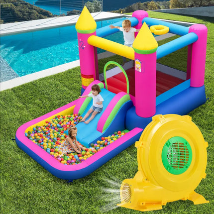 780W Bounce House Blower 1 HP Portable Air Pump Fan with Handle and Ground Stakes - Air Blowers