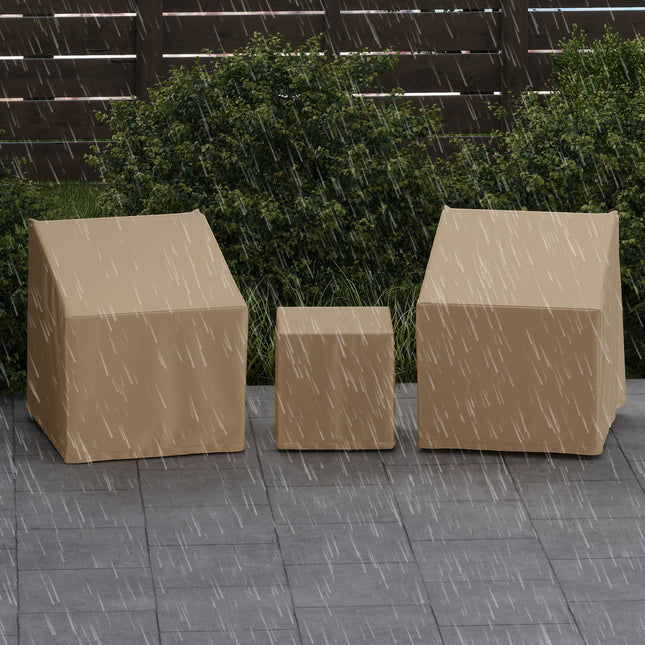 Patio Furniture Covers Waterproof Outdoor Conversation Covers for 3 Pieces Bistro Set-Beige
