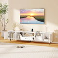 79’’ TV Stand for TVs up to 90 Inches Entertainment Center Wood Media Console Table Modern Mid Century TV Cabinet-White