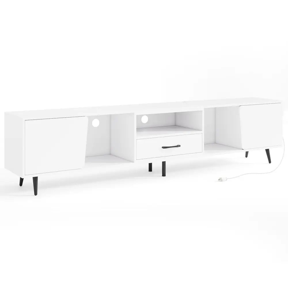 79’’ TV Stand for TVs up to 90 Inches Entertainment Center Wood Media Console Table Modern Mid Century TV Cabinet-White