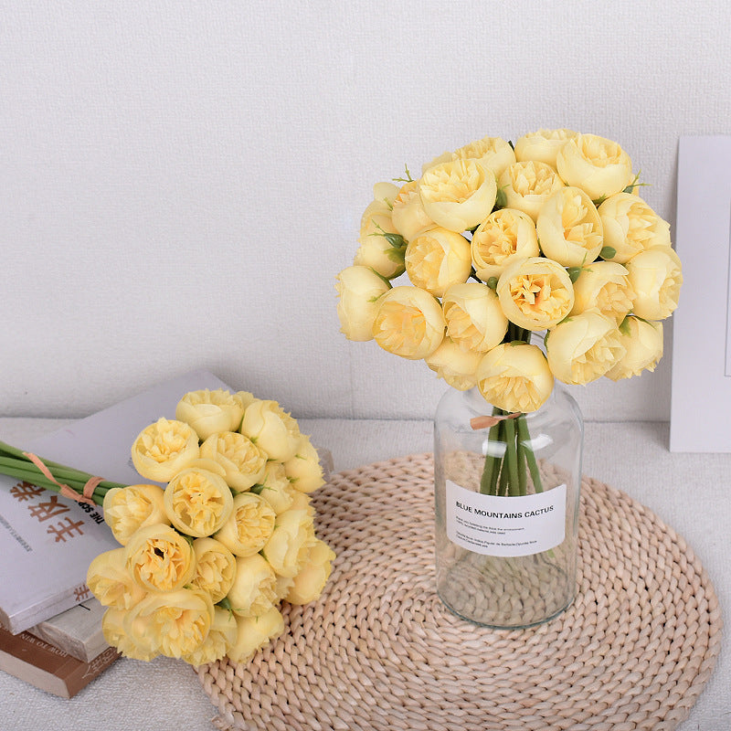 Simulation 27-head Tea Rose Bouquet Peony- Bouquet Artificial Flowers