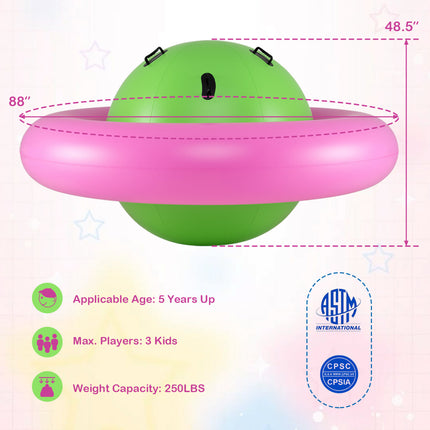 7.5 Foot Giant Inflatable Dome Rocker Bouncer with 6 Built-in Handles for Kids-Pink