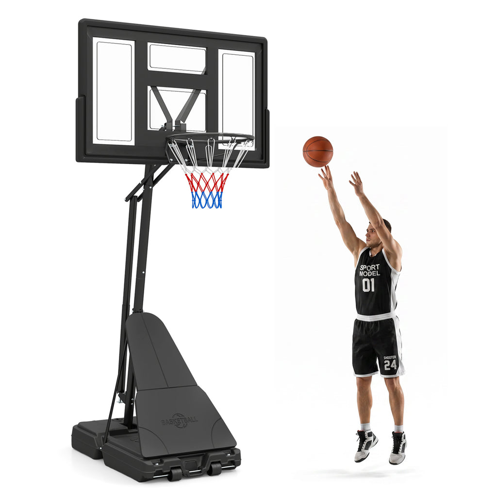 7.7-10 FT Tool-Free Height Adjustable Basketball Goal System