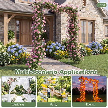 7 FT Garden Arch Arbor with Flat Top Design for Climbing Plants