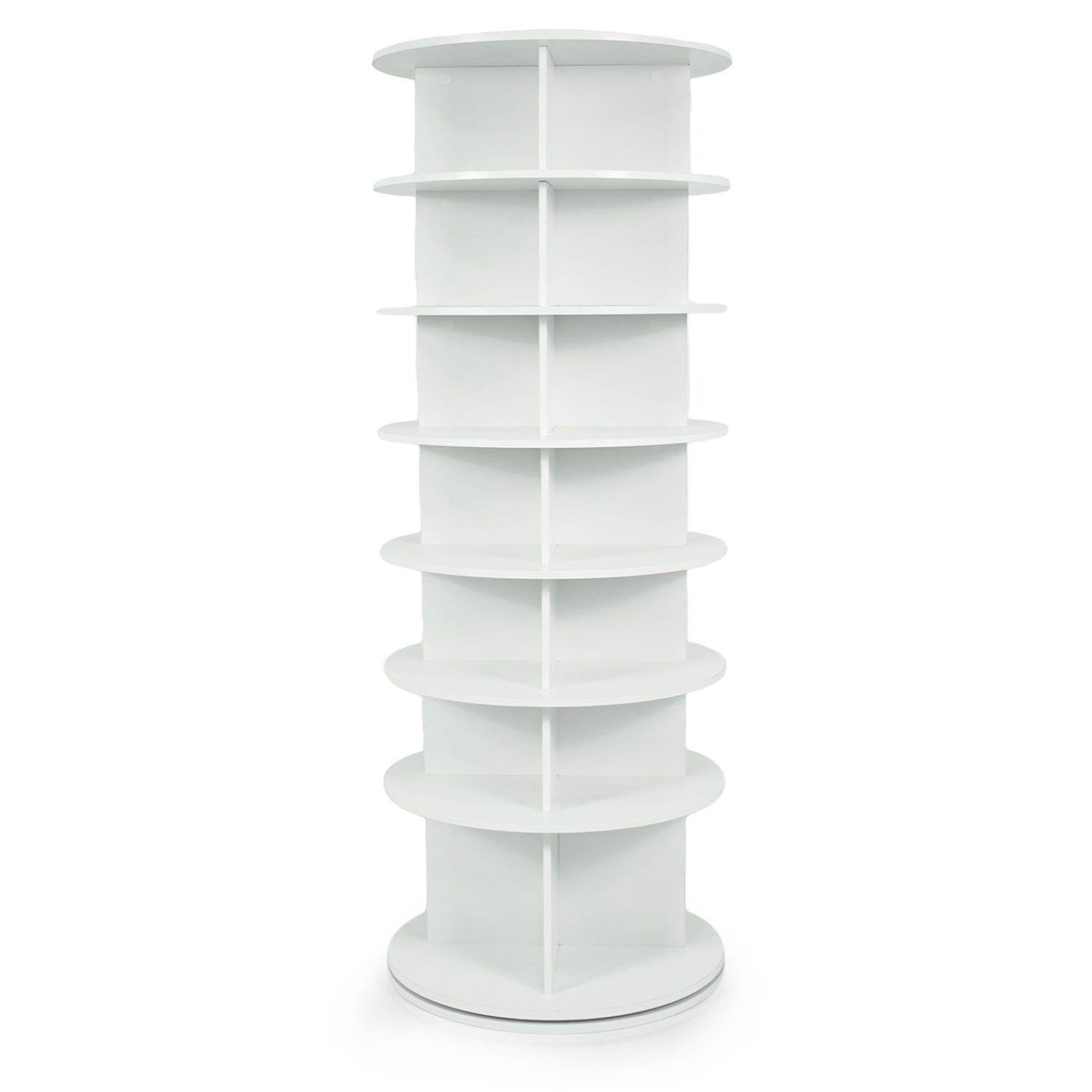 7-Tier Rotating Shoe Rack Tower Freestanding Spinning Shoe Organizer-White