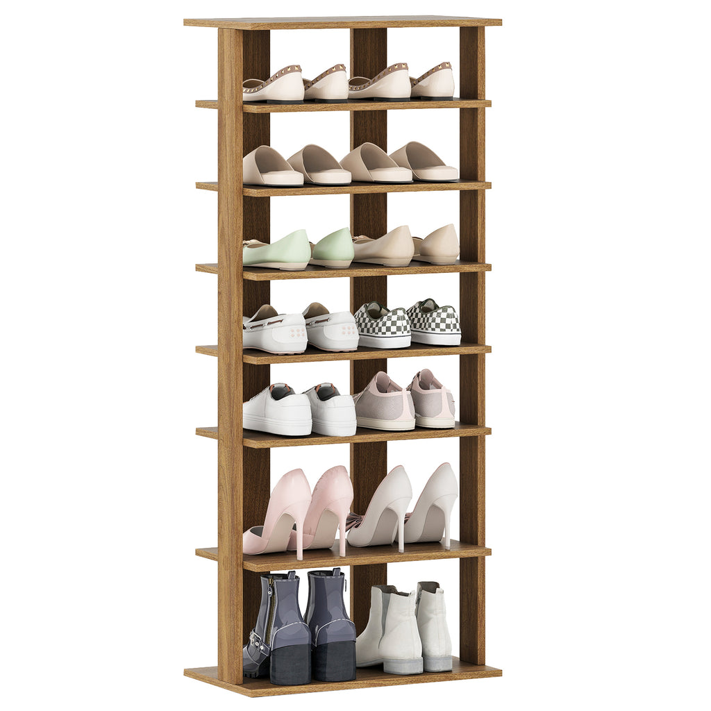 7 Tiers Patented Vertical Shoe Rack for Front Door-Natural