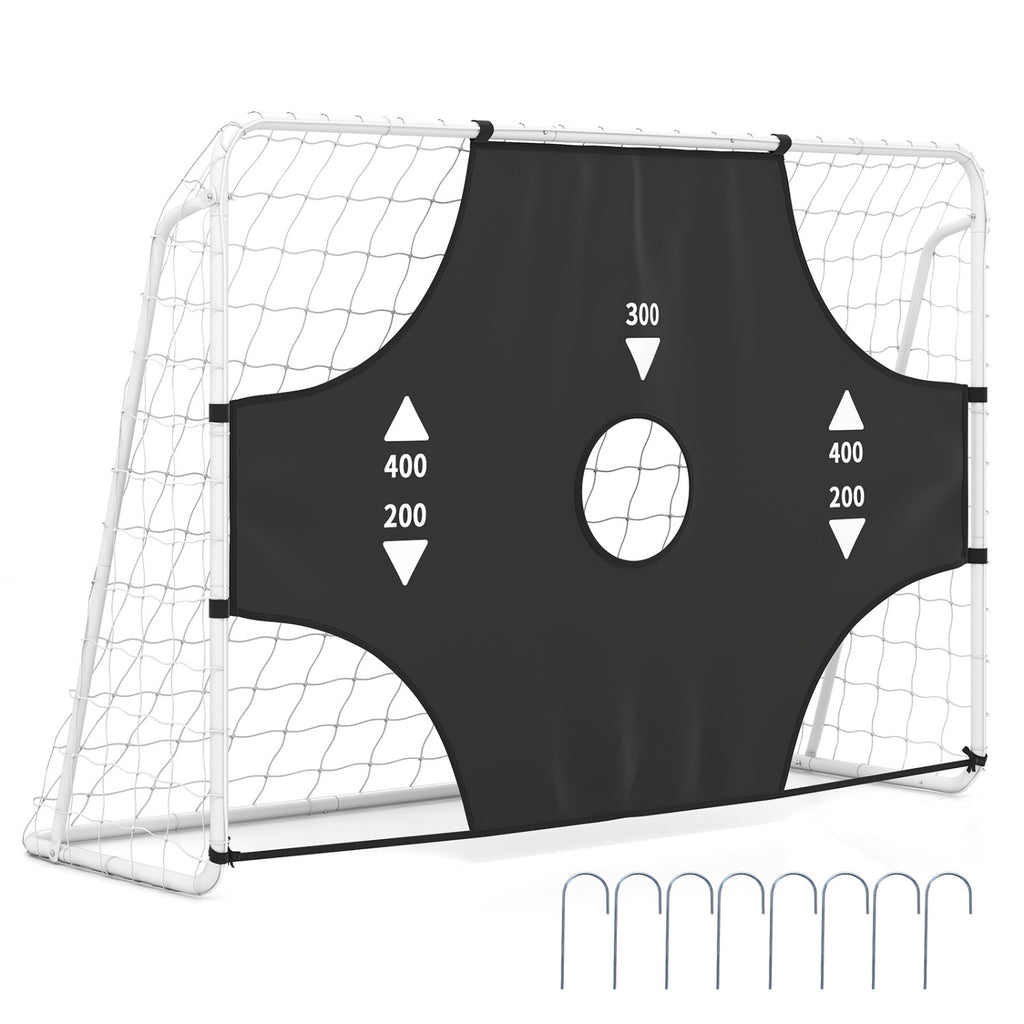 7 ft x 5 ft Soccer Goal Set for Backyard 2-in-1 Football Net with Removable Target Cloth
