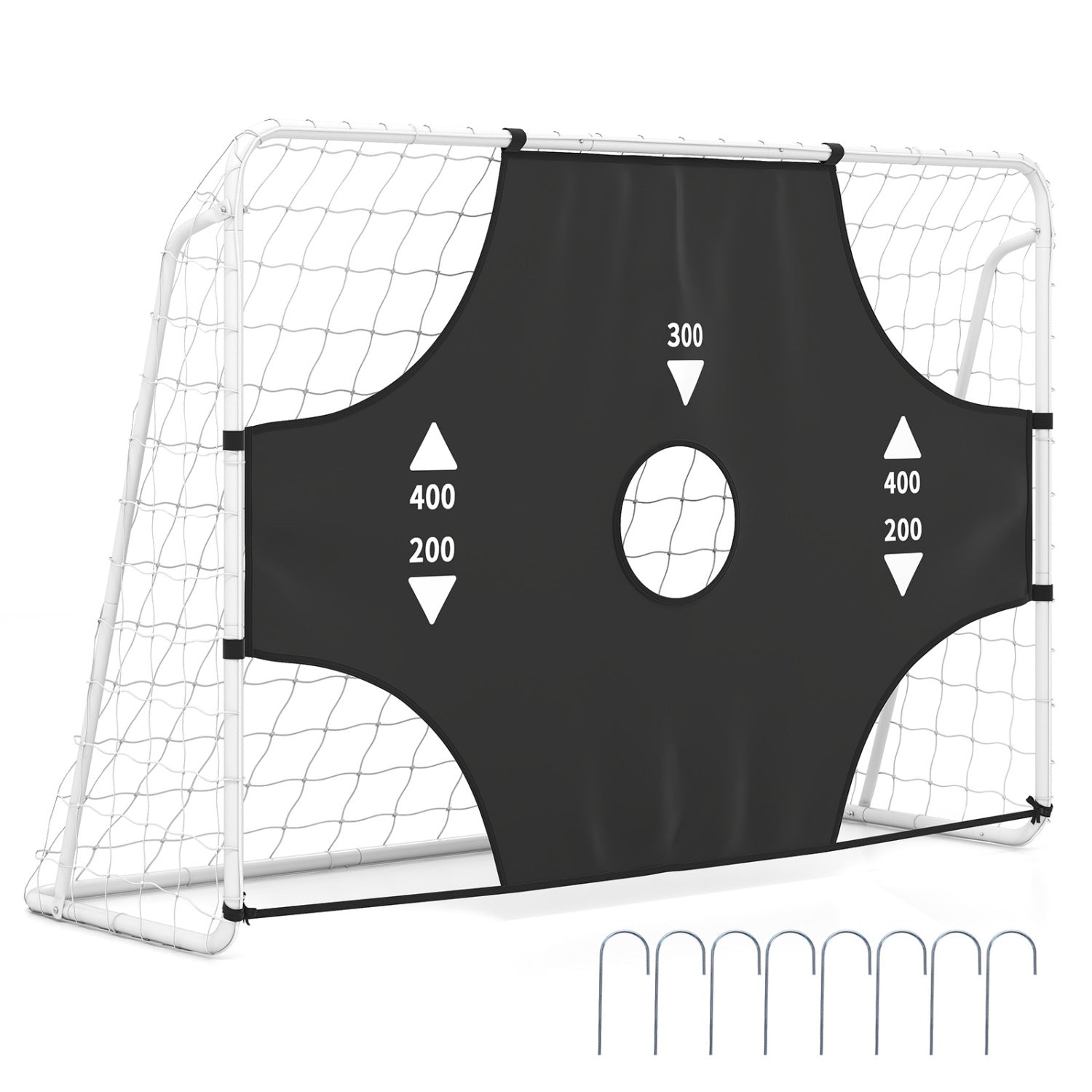 7 ft x 5 ft Soccer Goal Set for Backyard 2-in-1 Football Net with Removable Target Cloth