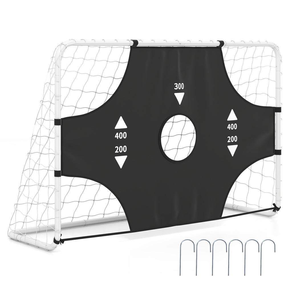 6 ft x 4 ft Soccer Goal Set for Backyard 2-in-1 Football Net with Removable Target Cloth