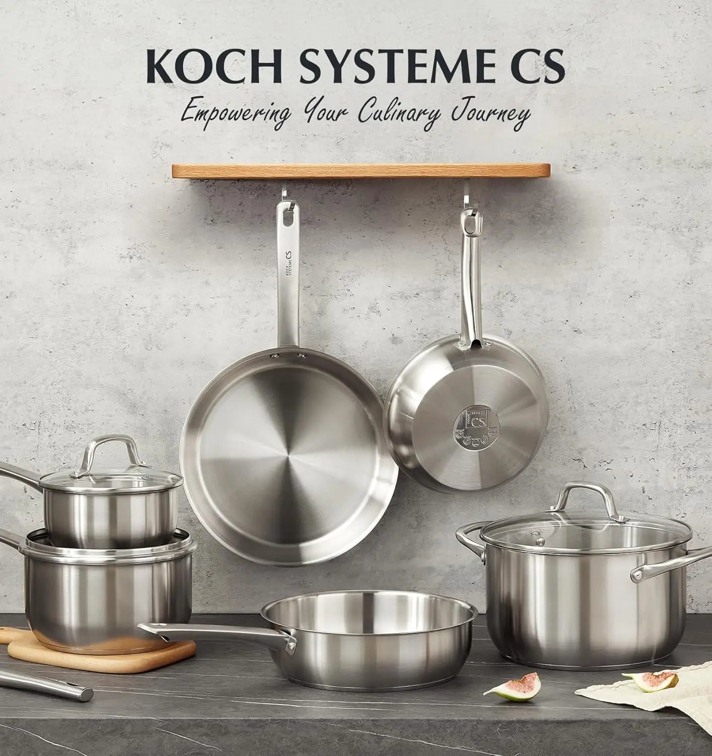 KOCH SYSTEME CS 10-Piece Stainless Steel Pots and Pans Cookware Set