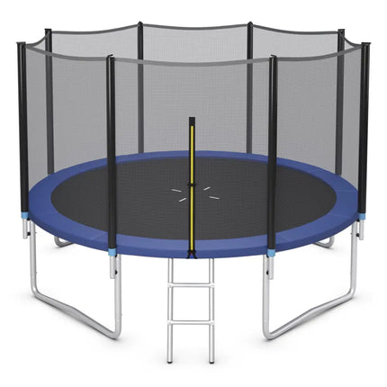 8/10/12/14/15/16 Feet Outdoor Trampoline Bounce Combo with Safety Closure Net Ladder-12 ft - Black - Trampolines