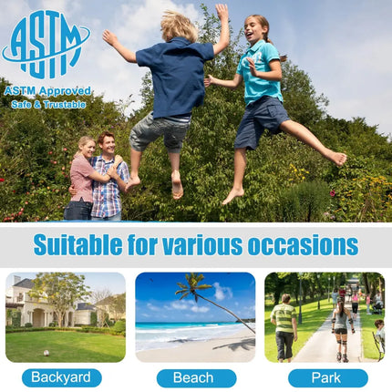 8/10/12/14/15/16 Feet Outdoor Trampoline Bounce Combo with Safety Closure Net Ladder-12 ft - Black - Trampolines