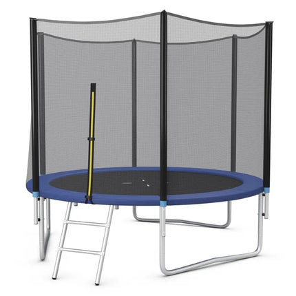 8/10/12/14/15/16Feet Outdoor Trampoline Bounce Combo with Safety Closure Net Ladder-10 ft - Black - Trampolines