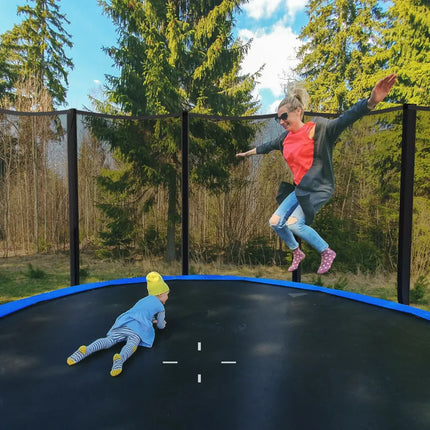 8/10/12/14/15/16Feet Outdoor Trampoline Bounce Combo with Safety Closure Net Ladder-10 ft - Black - Trampolines