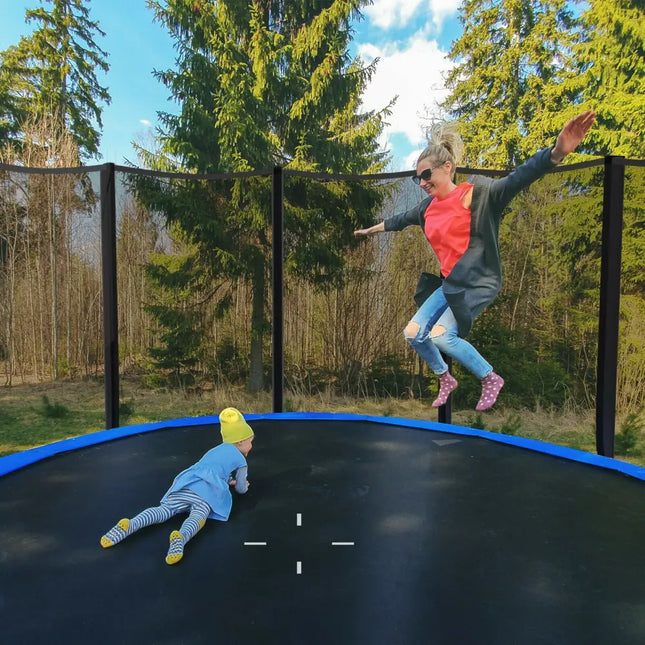 8/10/12/14/15/16Feet Outdoor Trampoline Bounce Combo with Safety Closure Net Ladder-10 ft - Black - Trampolines
