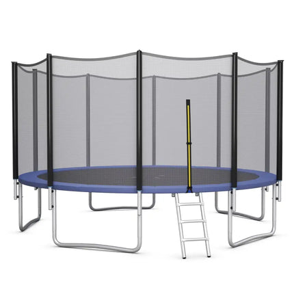 8/10/12/14/15/16Feet Outdoor Trampoline Bounce Combo with Safety Closure Net Ladder-15 ft - Black - Trampolines