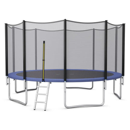 8/10/12/14/15/16Feet Outdoor Trampoline Bounce Combo with Safety Closure Net Ladder-15 ft - Black - Trampolines