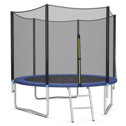 8/10/12/14/15/16Feet Outdoor Trampoline Bounce Combo with Safety Closure Net Ladder-10 ft - Black - Trampolines