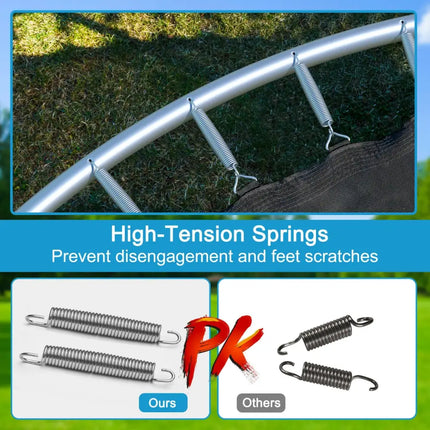 8/10/12/14/15/16Feet Outdoor Trampoline Bounce Combo with Safety Closure Net Ladder-10 ft - Black - Trampolines