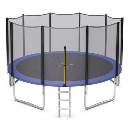 8/10/12/14/15/16Feet Outdoor Trampoline Bounce Combo with Safety Closure Net Ladder-15 ft - Black - Trampolines