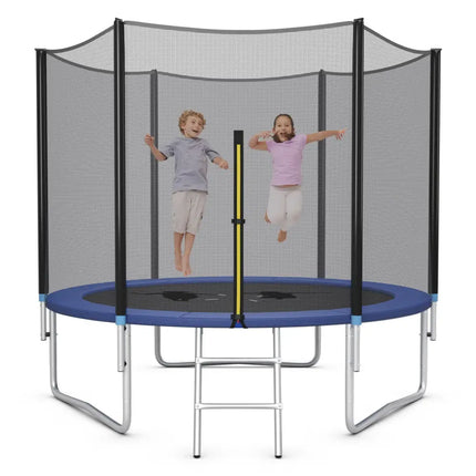8/10/12/14/15/16Feet Outdoor Trampoline Bounce Combo with Safety Closure Net Ladder-10 ft - Black - Trampolines