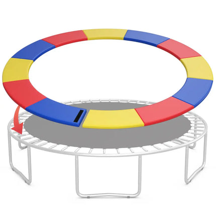 8-16 FT Trampoline Pad Replacement Safety Pad with Fixing Straps (Multicolor)-14 ft - Multicolor - Outdoor Play