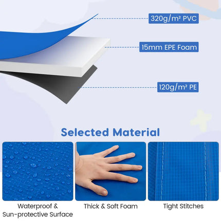 8-16 FT Trampoline Pad Replacement Safety Pad with Fixing Straps (Multicolor)-15FT - Multicolor - Outdoor Play