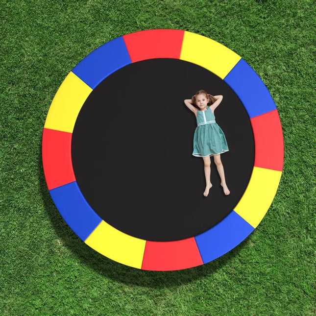 8-16 FT Trampoline Pad Replacement Safety Pad with Fixing Straps (Multicolor)-14 ft - Multicolor - Outdoor Play